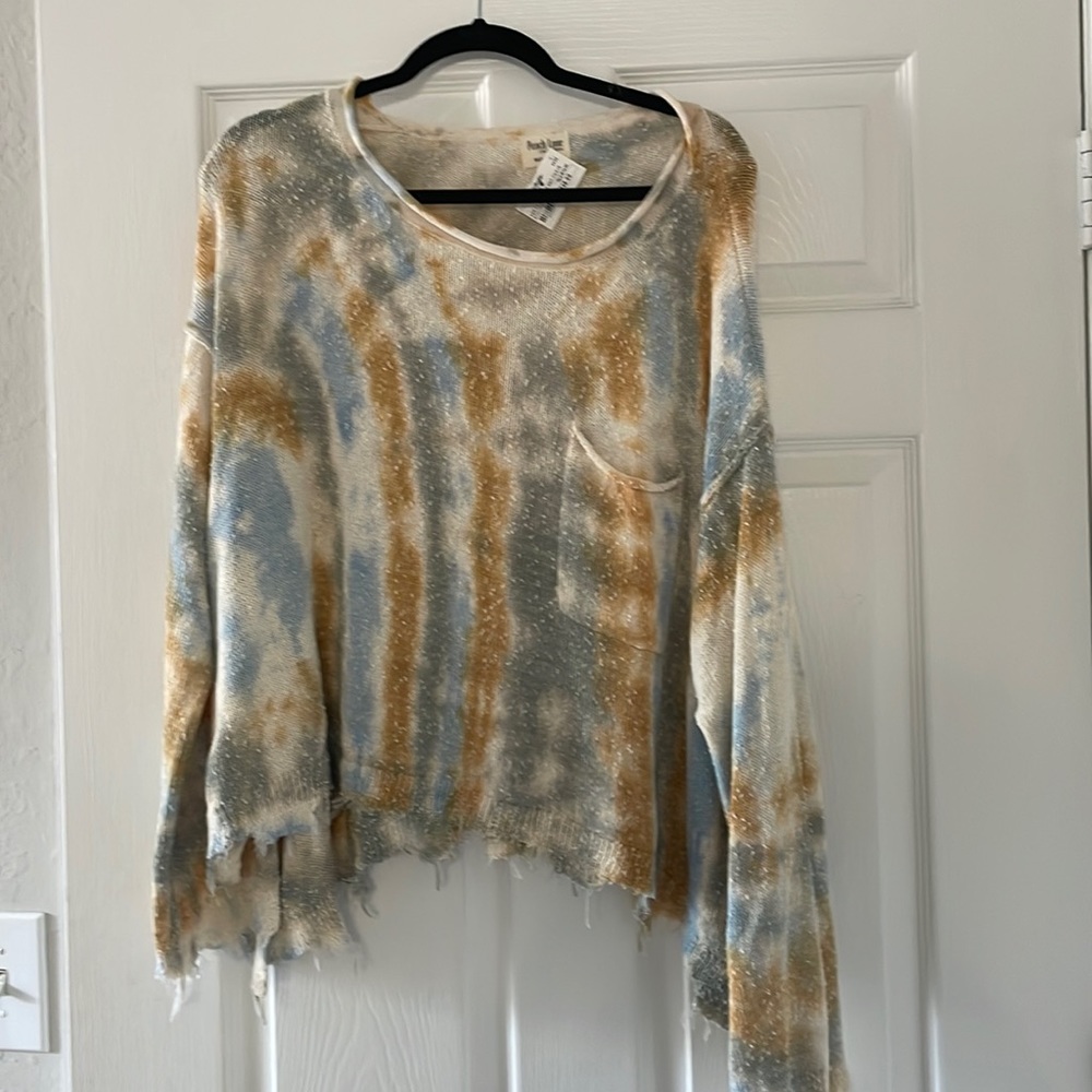 Pink tulip medium tie dye sweater